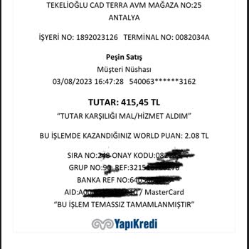 Yapı Kredi Kartım Kopyalandı Terracity AVM Nike Mağazasında Kullanıldı