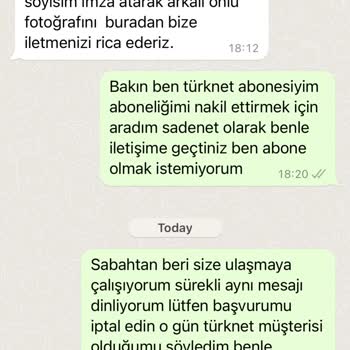 Sadenet İnternet Zorla Abonelik Yapmaya Çalışması
