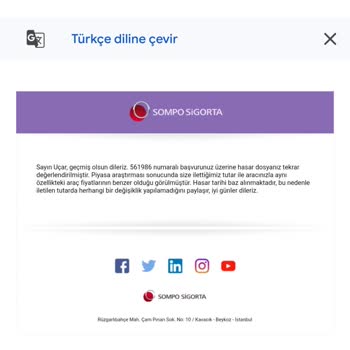 Sompo Sigorta İnsani İnsan Yerine Koymuyor. Hayatimizin Şokunu Yasadık