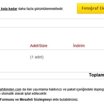 Sahibinden İlan Ücreti Ödedim. Hesabım Durduruldu. Ücret İadesi İstiyorum.