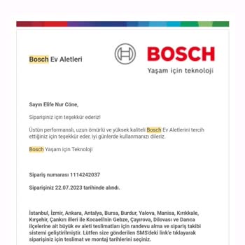 Bosch Para İademi Yapmıyor