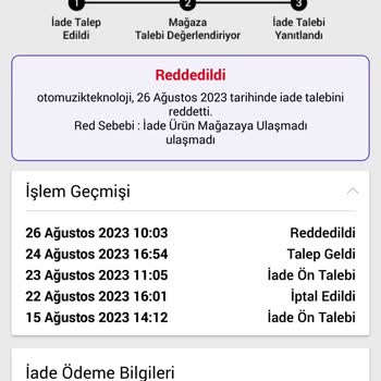 N11'de Ki Oto Müzik Teknoloji Firması İade Ürünün Parasını Yatırmıyor