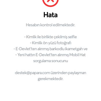 Papara Hesabım Kontrol Ediliyor Uyarısı Veriyor