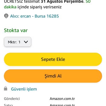 Amazon Kargo Sorunu (Prime Üyesi)