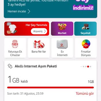 Vodafone Net Ek Paket Sorunu