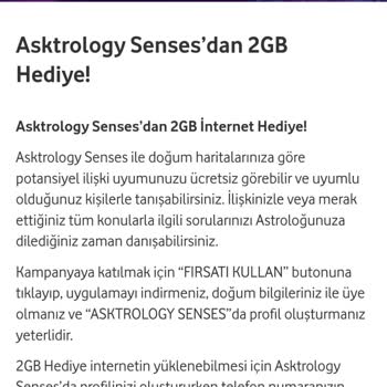 Vodafone Astrology Şenses 2 GB İçin Reklam Yapıyor Ama Verilmiyor