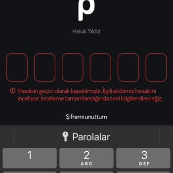 Papara Hesabımın Geçici Olarak Kapatılması