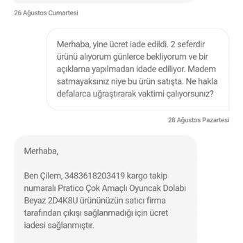 Hepsiburada Satıcı Pratico Mobilya İle Dürüst Bir İletişim Kuramıyor