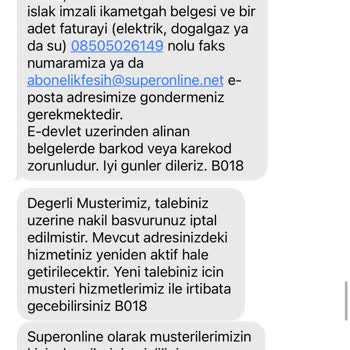 Superonline İnternetimi Taşınmaması Müşteri Temsilcisinin İlgisizliği