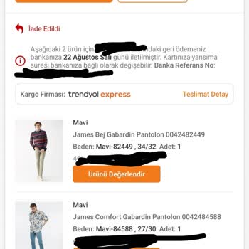 Mavi Kendisine Ait Olmayan Ürünleri İade Kabul Etmek!