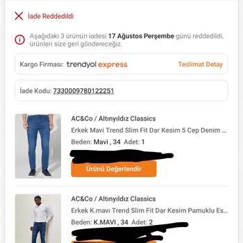 Mavi Kendisine Ait Olmayan Ürünleri İade Kabul Etmek!