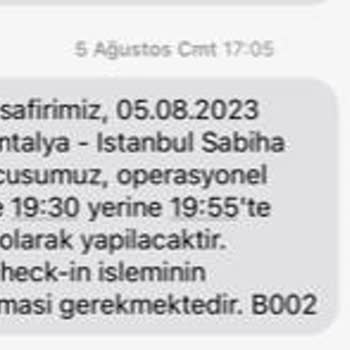 Pegasus Uçak Saati Ertelemeleri