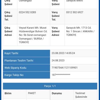 Sürat Kargo Saraycık Mikro Şube Kargomu Teslim Etmiyor