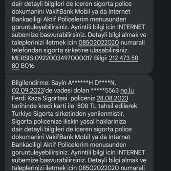 VakıfBank Ferdi Kaza Sigortası