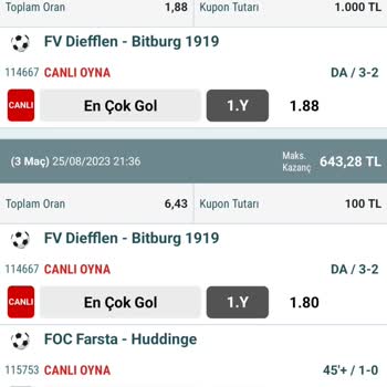 Nesine.com Fv DİEFFLEN-BİTBURG Para İadesi Sorunu