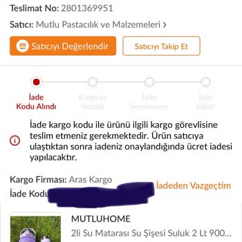 Trendyol Motivasyon Matara Eksik Ve Defolu Ürün