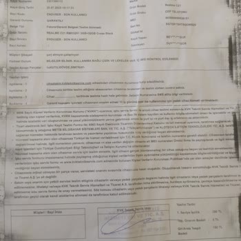 Realme Telefonumuzun Arızası Giderilerek Tarafımıza Teslim Edilmiyor