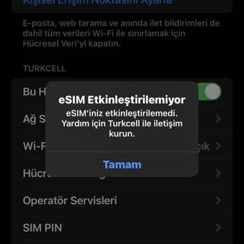 Turkcell E-sim Şebeke Sorunu