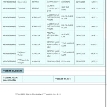 PTT Kargomu Teslim Etmiyor!