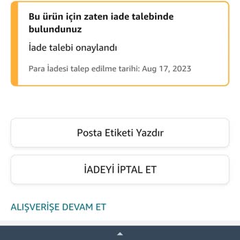 Defne E-Ticaret Amazon 12 Gün Geçmesine Rağmen Para İadesini Yapmadı
