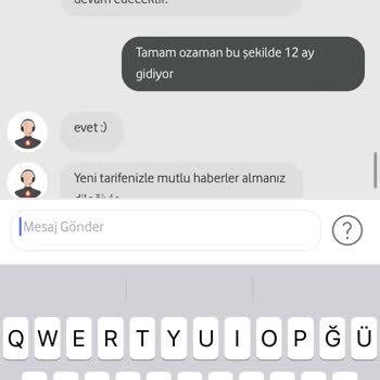 Vodafone Faturalı Hat Tarife Hk. Bilgi Eksikliği