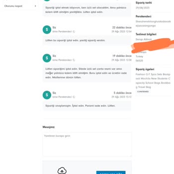 Fruugo Siparişimi İptal Etmiyor