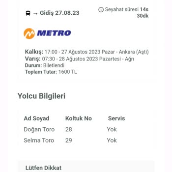 Metro Turizm Tarafından Mağdur Edildik...