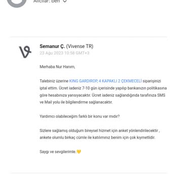 Vivense İptal Edilen Ürünün Gönderilmesi