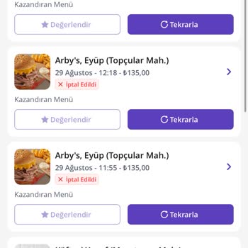 Axis Bayrampaşa AVM Arbys Şubesi Sipariş Sorunu