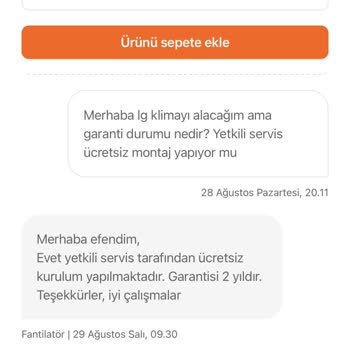 fantilator.com Satın Aldığım Klimayı Stok Yok Diye İptal Ettiler