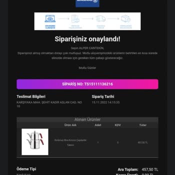 Korkmaz Mutfak Eşyaları Korkmaz Marka Çaydanlık Mağduriyeti