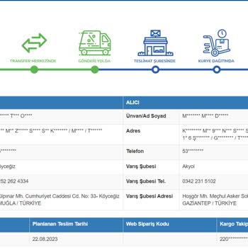 Sürat Kargo Köyceğiz'den Gaziantep E Gelmesi Gereken Kargom 11 Gündür Gelmedi.