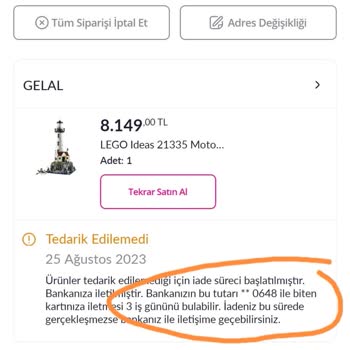 Pazarama Dan Uygun Fiyata Aldığım Ürünün İptal Edilmesi