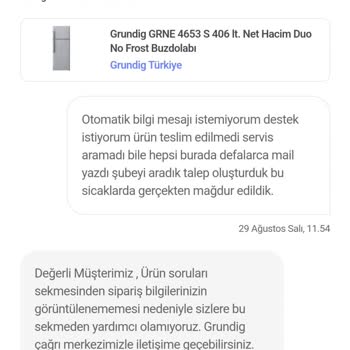 Hepsiburada Grundig Türkiye Buzdolabı Mağduriyeti