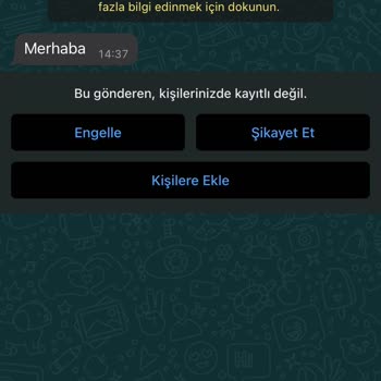 WhatsApp Bilinmeyen Numaradan Mesaj