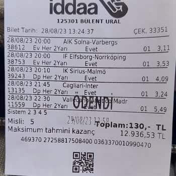 İddaa İddia Kuponuna Eksik Ödeme