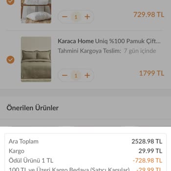 Trendyol Sipariş İptali Karaca -Trendyol