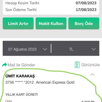 Garanti BBVA AMEX Kart Aidatı