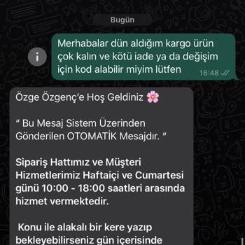 Özge Özgenç İade Değişim Ekip İlgisizliği