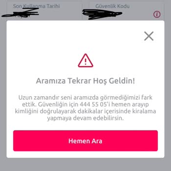 TikTak Kirala Kimlik Doğrulama Yapamıyorum
