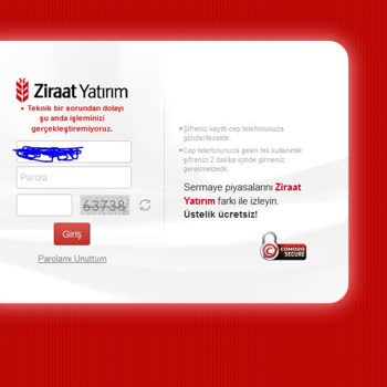 ZBorsa (Ziraat Borsa) Teknik Aksaklıktan Dolayı İşlem Yapılamama Hata