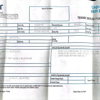 Casper Nirvana Casper 34 İnç Curved Monitör Ekran Değişiminin Yapılmaması.