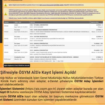 ÖSYM Kayıt İşlemleri Yapamamak