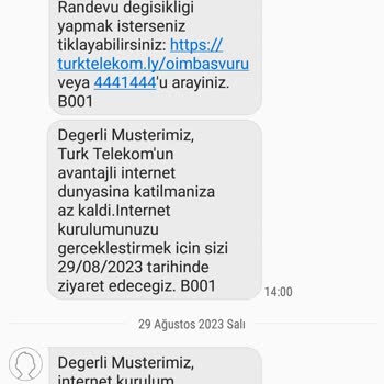 Türk Telekom Randevu Saatinde Gelmemesi