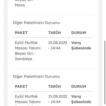 A101 Sipariş (Evdemo Eylül 4 Kişilik Mutfak Masası Takımı Beyaz Gri)