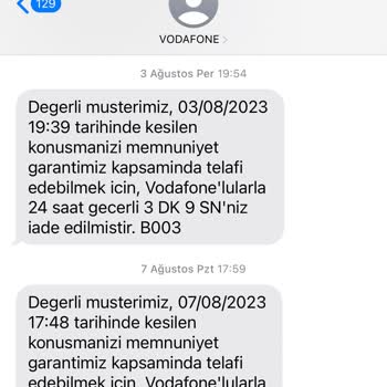 Vodafone Çekmiyor Ve Görüşmeler Sürekli Kesiliyor