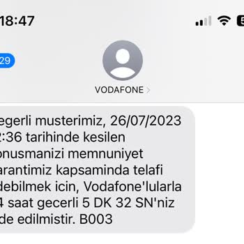 Vodafone Çekmiyor Ve Görüşmeler Sürekli Kesiliyor