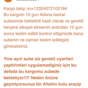 Sürat Kargo Yalan Beyanla Ve İnatla Kargomu Getirmemek İçin Çabalıyorlar
