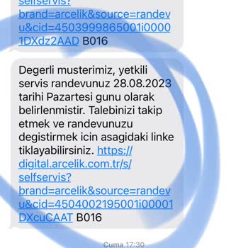 Arçelik Servisi Randevuya Gelmiyor