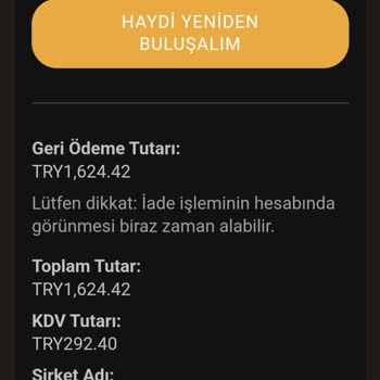 Tinder Paramın İade Yapılmasının İstiyorum